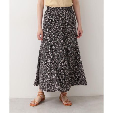 洗える][WEB限定]フラワープリントリバーシブルスカート | ナチュラル  