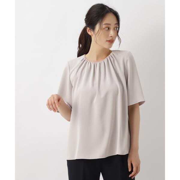 [NBB×Oggiコラボ]ギャザーネックブラウス NATURAL BEAUTY BASIC - 【NBB×Oggiコラボ】[洗える]ギャザーネック