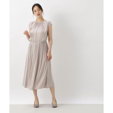 割繊サテンギャザーワンピース ナチュラルビューティーベーシック Natural Beauty Basic ファッション通販 マルイウェブチャネル Cb003 390 48 01