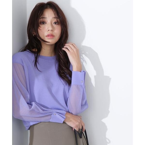 タックがキ】 ボタンポイントスリーブニット NATURAL BEAUTY BASIC ナチュラルビューティベーシック トップス ニット ベージュ  ホワイト ピンク グリーン[Rakuten Fashion]：NATURAL BEAUTY BASIC デイリーに