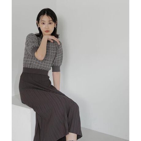 ツイードニットワンピース23AW | ナチュラルビューティーベーシック 