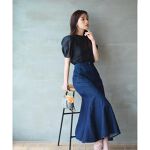 ハイウエストデニムマーメイドスカート | ナチュラルビューティー 
