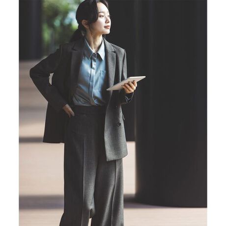 シャークスキンセットアップシリーズ＞ダブルブレストジャケット23AW 