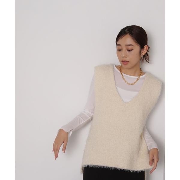 ヘアリーニットベスト | ナチュラルビューティーベーシック(NATURAL