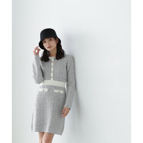 ツイードミニニットワンピース | ナチュラルビューティーベーシック  
