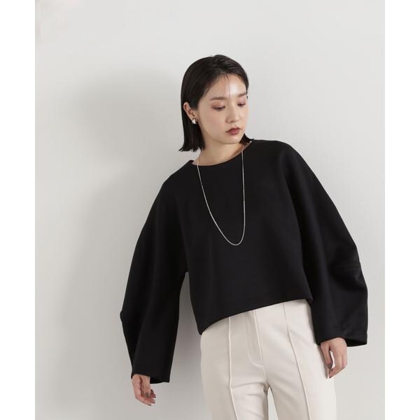 ナチュラルビューティーベーシック フォルムスリーブプルオーバー ブラック NATURAL BEAUTY BASIC - ナチュラルビューティーベーシック フォルム