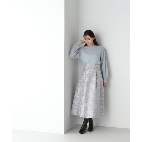 新品 NATURAL BEAUTY BASIC ロゼットリーフジャガードスカート ロゼットリーフジャガードスカート | ナチュラルビューティー