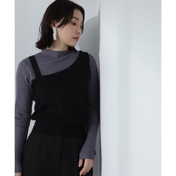 アシメビスチェレイヤードニット | ナチュラルビューティーベーシック