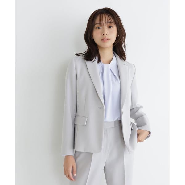 ナチュラルビューティーベーシック（NATURAL BEAUTY BASIC）/PeサテンストレッチSETUPシリーズ テーラードジャケット　24SS PeサテンストレッチSETUPシリーズ テーラードジャケット 24SS