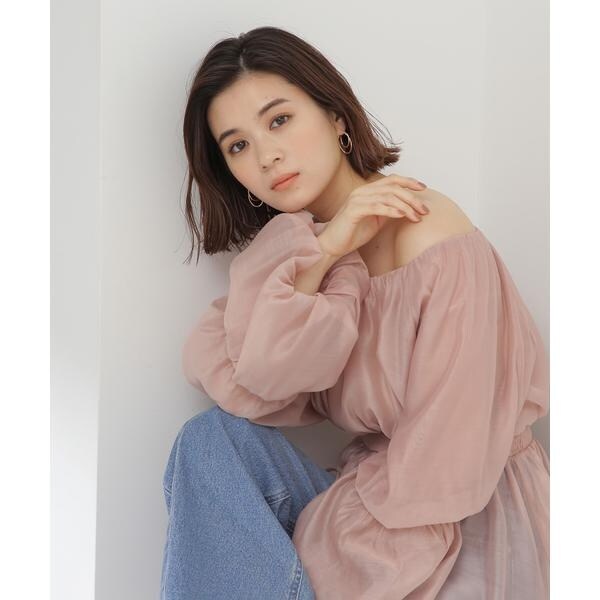 シアーギャザーペプラムブラウス 24SS | ナチュラルビューティー