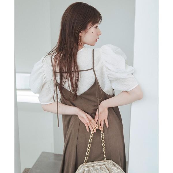 ナチュラルビューティーベーシック　ジャガードクロップドブラウス ナチュラルビューティーベーシック NATURAL BEAUTY BASIC
