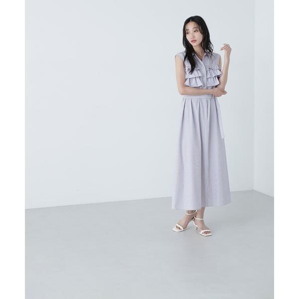 ベルテッドフリルシャツワンピース | ナチュラルビューティー
