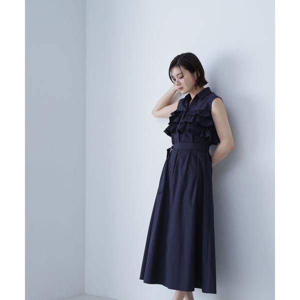 【新品】ナチュラルビューティーベーシック　ベルテッドフリルシャツワンピース 楽天市場】ベルテッドフリルシャツワンピース／ナチュラル