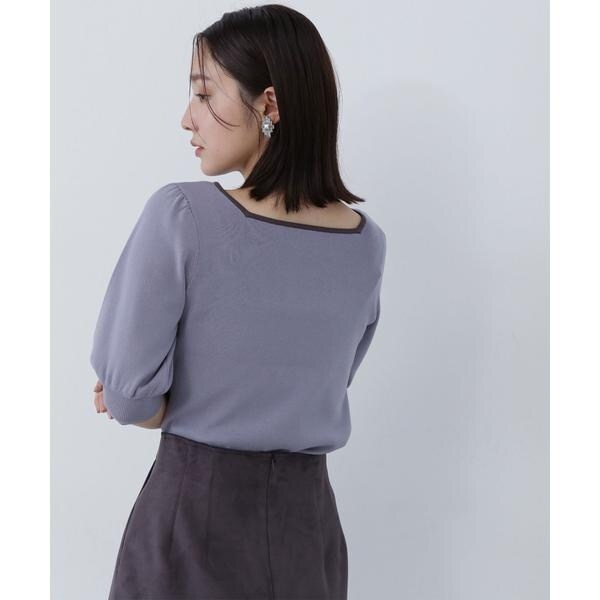 海外から輸入 総針ベーシックシリーズ 2wayバイカラーネックニット 服＆ファッション小物
