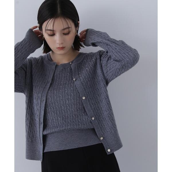 新品未使用❤︎アニュアンス　セットアップ　ニット＆カーディガン❤︎アンサンブル anuans（アニュアンス）の「シルクブレンドアンサンブルニット