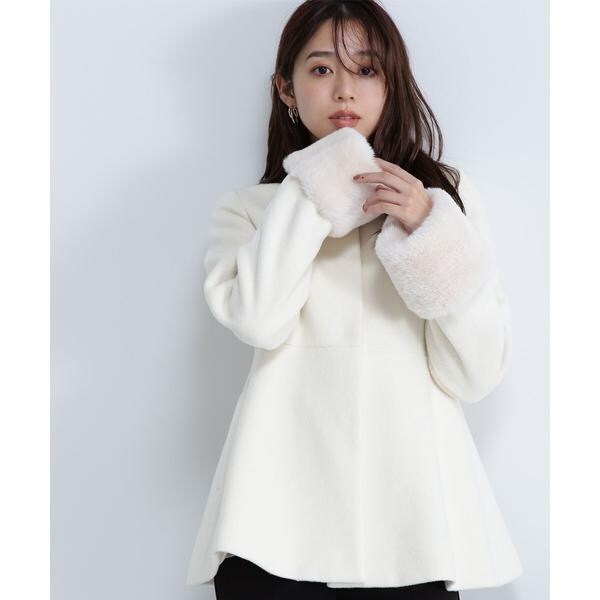 フェイクファースリーブペプラムコート 24AW | ナチュラルビューティー