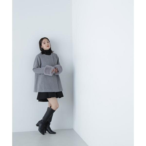 NATURAL BEAUTY BASIC　フェイクファースリーブハーフコート フェイクファースリーブハーフコート 24AW | ナチュラル
