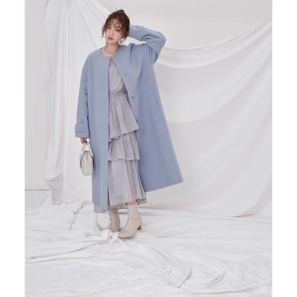 フォルムノーカラーロングコート 24AW | ナチュラルビューティー