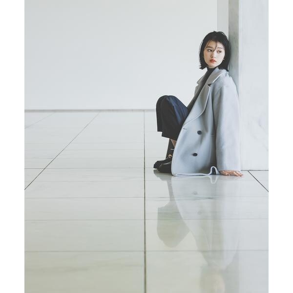 【美品】ダブルブレストフォルムミドルコート ダブルブレストフォルムミドルコート 24AW｜ナチュラル