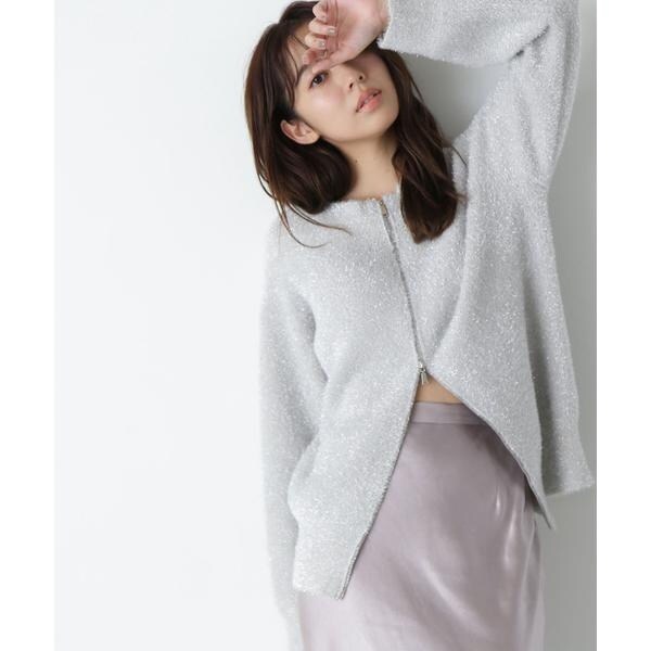 グリッターラメジップカーディガン 24AW | ナチュラルビューティー