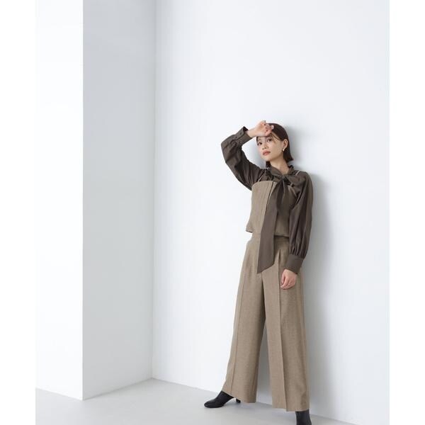 NATURAL BEAUTY BASIC ツイーディーセットアップ M ツイーディーセットアップ＞ビスチェ＆ワイドパンツ