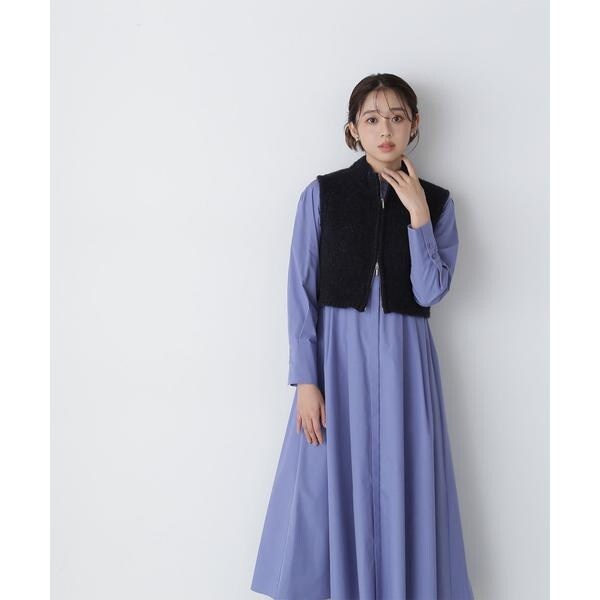 【スーツ2点SET】 ナチュラルビューティベーシック ジャケット+ワンピース　ネイビー/S