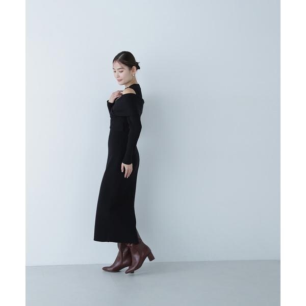 オフショルレイヤードニットワンピース オフショルレイヤードニットワンピース | ナチュラル