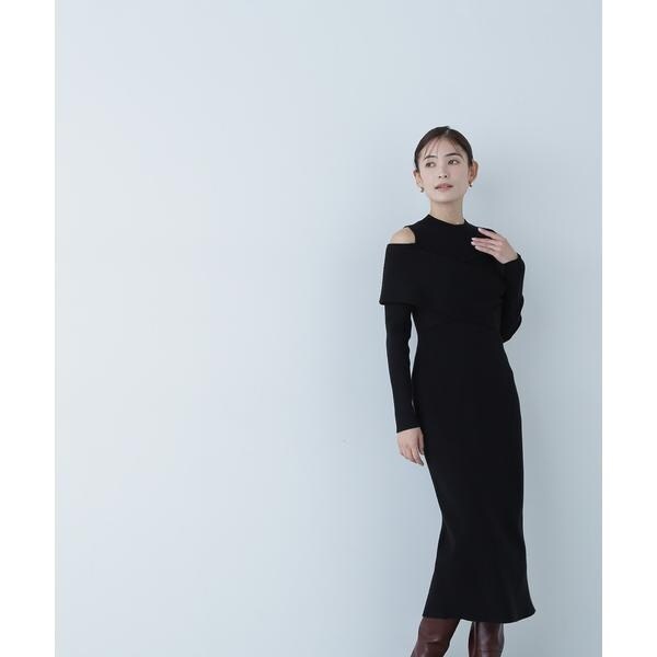 オフショルレイヤードニットワンピース | ナチュラル