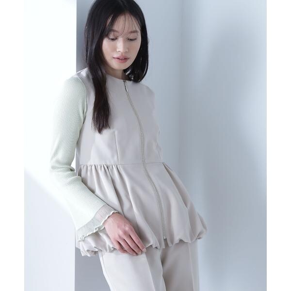 ノーカラーウェーブシャギーブルゾン 24AW | ナチュラル