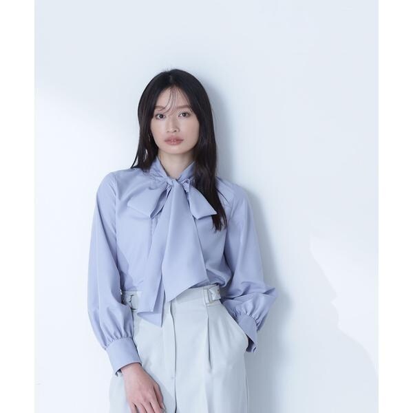 NATURAL BEAUTY BASIC｜シフォン切替ネックブラウス | Rakuten