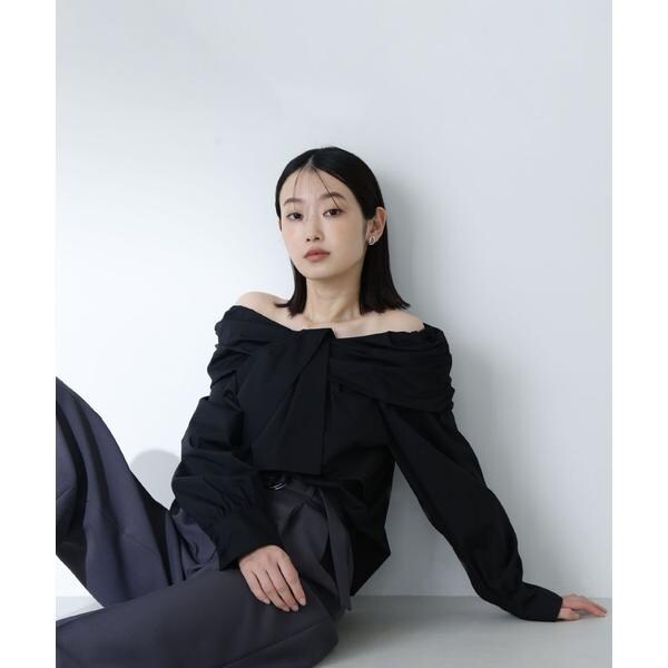 新作　NATURAL BEAUTY BASIC フロントツイストリボンブラウス フロントツイストリボンブラウス | ナチュラルビューティー