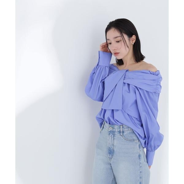 新作　NATURAL BEAUTY BASIC フロントツイストリボンブラウス フロントツイストリボンブラウス | ナチュラルビューティー