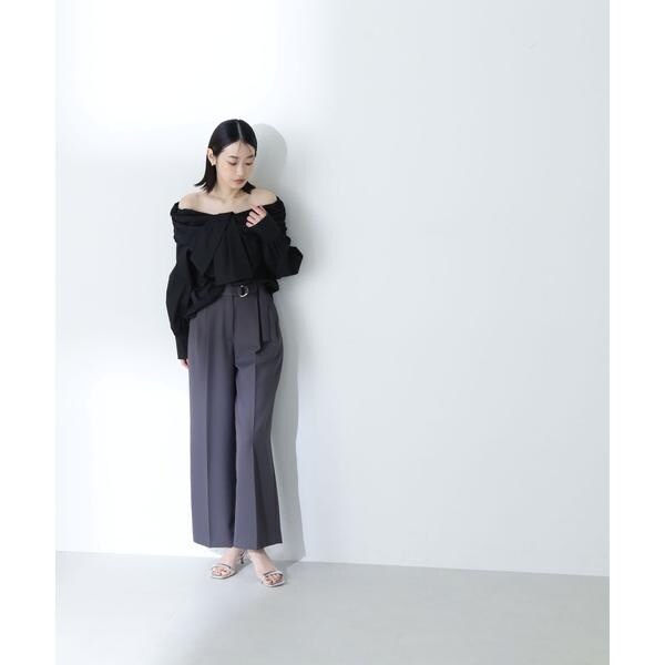 新作　NATURAL BEAUTY BASIC フロントツイストリボンブラウス 新作 NATURAL BEAUTY BASIC フロントツイストリボンブラウス