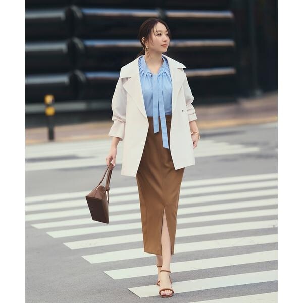 NATURAL BEAUTY BASIC カルゼストレッチシリーズナロースカート カルゼストレッチシリーズ ナロースカート | ナチュラル