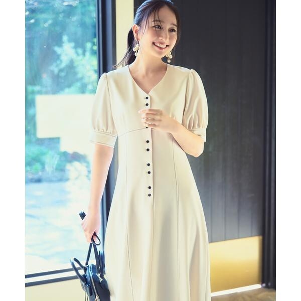 NATURAL BEAUTY BASIC バイカラーステッチワンピース バイカラーステッチワンピース | ナチュラルビューティー