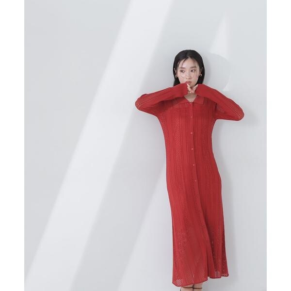 レッドヴァレンティノ　USA S ニットワンピース　透かし編み　美品 透かし編みニットミニワンピース | N. Natural Beauty Basic*（エヌ