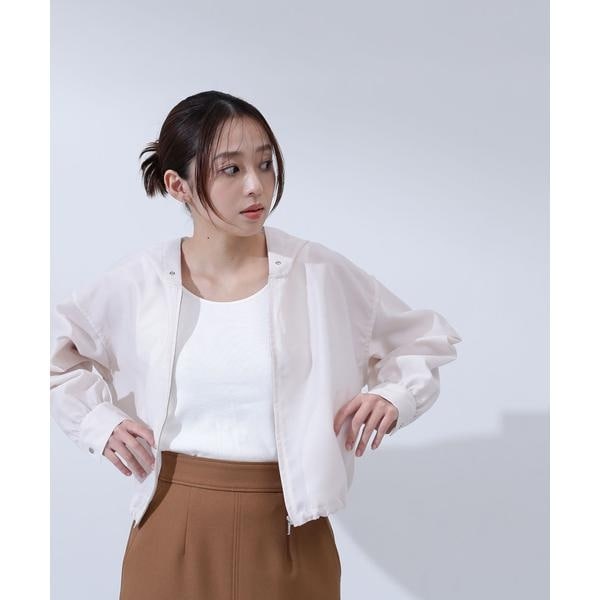 アイボリー ノーカラーウェーブシャギーブルゾン ノーカラーウェーブシャギーブルゾン 24AW | ナチュラル
