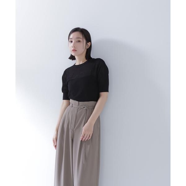 リボンタイ付きリブニット 24SS | ナチュラルビューティー
