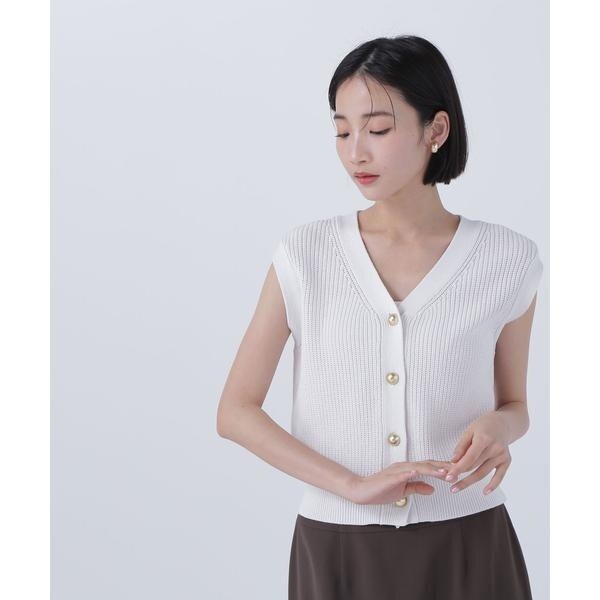 ゴールドボタンニットベスト | ナチュラルビューティーベーシック