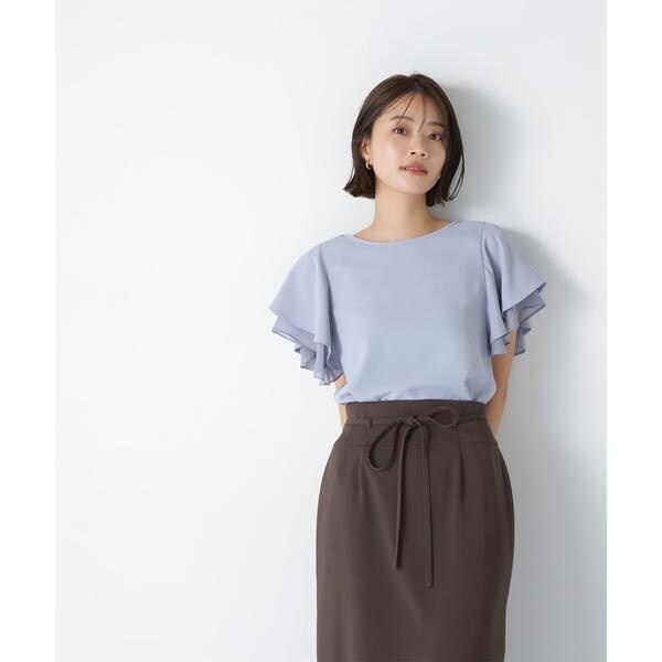 楊柳プリーツノースリーブブラウス23AW | ナチュラル