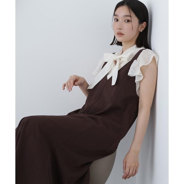 NATURAL BEAUTY BASIC リボンギャザーサッカーワンピース リボンギャザーサッカーワンピース | NATURAL BEAUTY BASIC