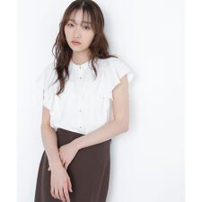 メタルボタンフリルスリーブブラウス | ナチュラルビューティーベーシック(NATURAL BEAUTY BASIC)