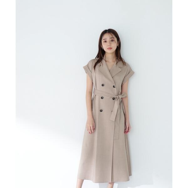 ベルテッドトレンチワンピース ベルテッド トレンチ ワンピース CH_hdmn Pour Les Femmes | CH_h