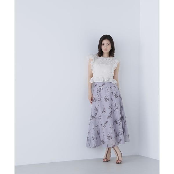新品 NATURAL BEAUTY BASIC ロゼットリーフジャガードスカート Amazon.co.jp: [ナチュラルビューティーベーシック] ロゼット
