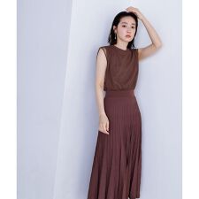 チュールドッキングニットワンピース | ナチュラルビューティーベーシック(NATURAL BEAUTY BASIC)
