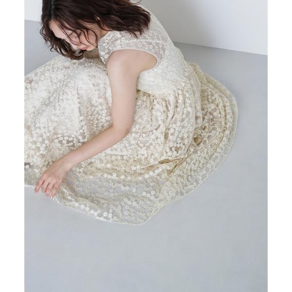 シアーエンブロイダリーワンピース NATURAL BEAUTY BASIC シアーエンブロイダリーワンピース* | ナチュラルビューティー