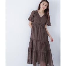 Vネックプリーツワンピース | ナチュラルビューティーベーシック(NATURAL BEAUTY BASIC)