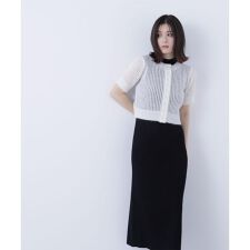 フィルムラメカーデセットニットワンピース