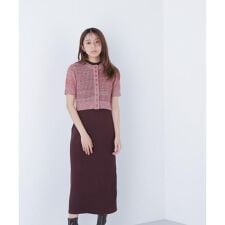 フィルムラメカーデセットニットワンピース