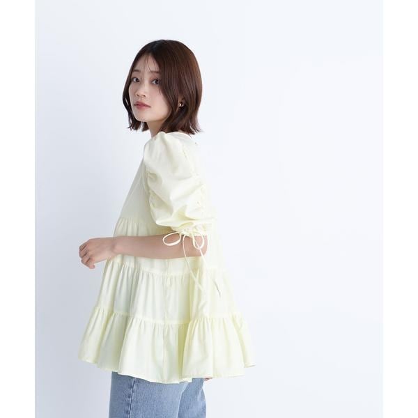NATURALBEAUTYBASICギャザースリーブティアードチュニックブラウス 楽天市場】ギャザースリーブティアードチュニックブラウス